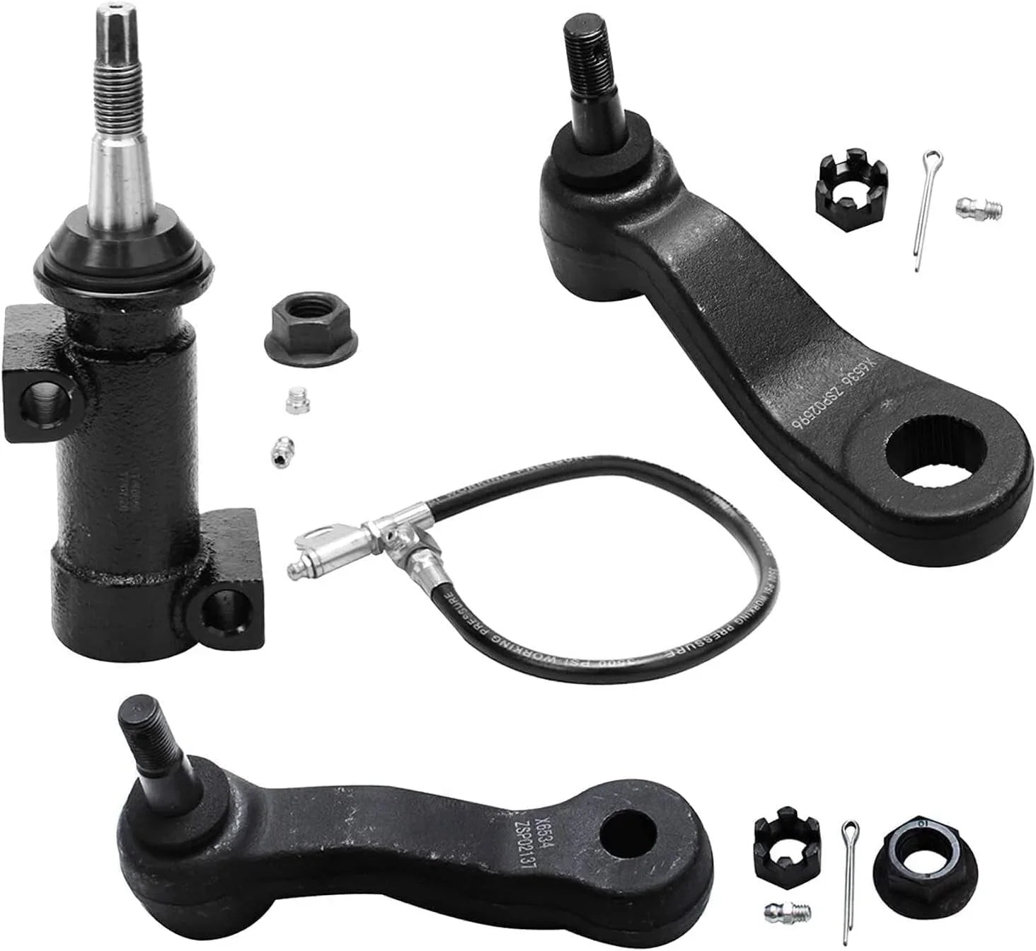 Detroit Axle - 4WD Front Wheel Hubs Control Arms Suspension Kit + 24pc Lugnuts w/Keys Individuals for 2000-2006 Tahoe Escalade Silverado Sierra 1500