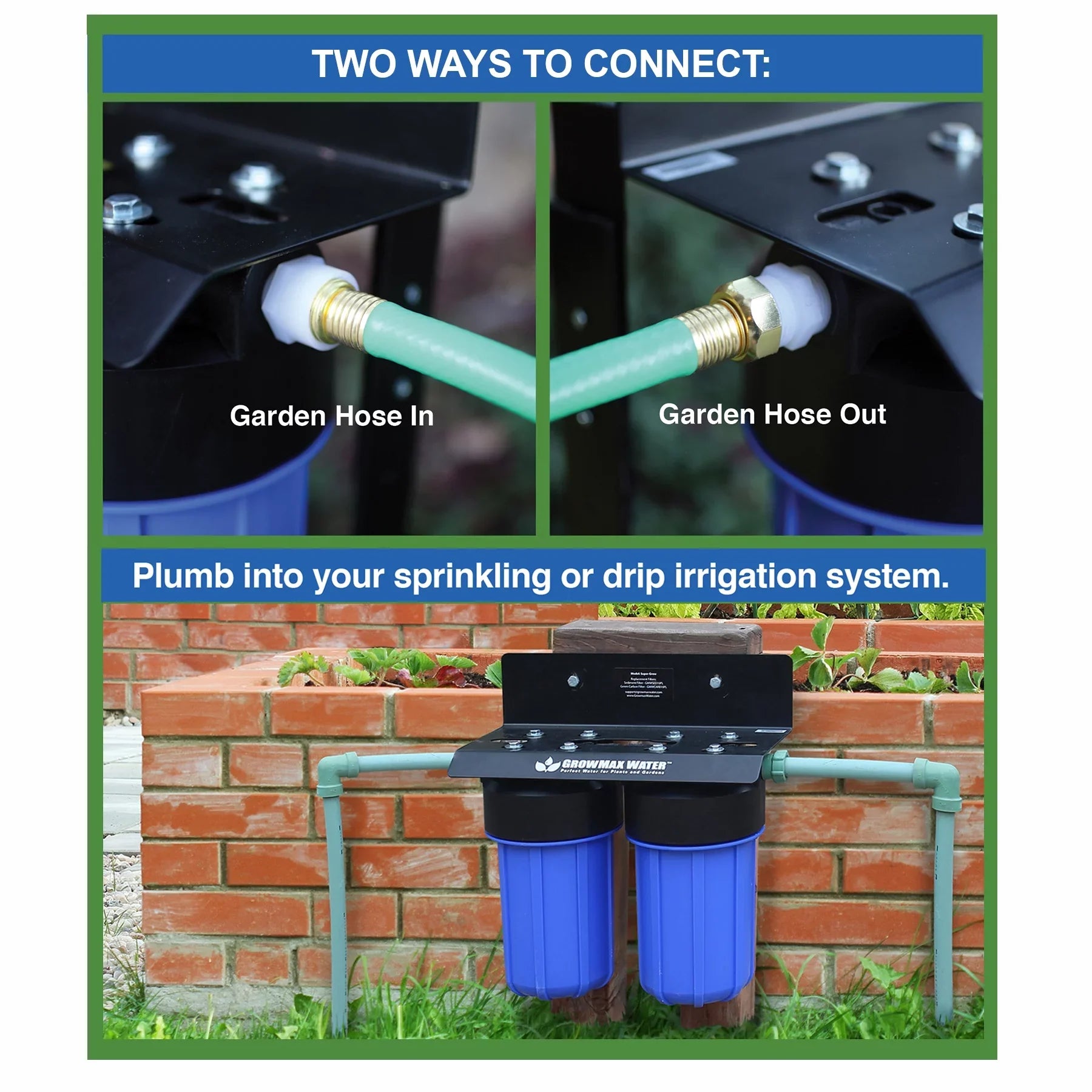 GrowMax SUPER GROW 800 - High-Capacity Garden Water Filtration System - Eliminate up to 99% of Chlorine and Contaminants (15,000 gallons / 56,850 liters)