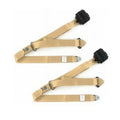 SafeTboy 698563 Airplane 3 Point Tan Retractable Bucket Seat Belt Kit with Bracketry for 1979-1987 AMC Eagle - 2 Belts