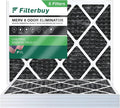 Filterbuy 20x24x1 MERV 8 Odor Eliminator Pleated HVAC AC Furnace Air Filters with Activated Carbon (5-Pack)