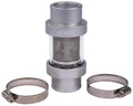 JEGS 53264 Inline Coolant Filter 1 3/4 in. OD Silver Anodized Finish Billet Alum