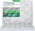 Filterbuy 15x20x1 MERV 8 Pleated HVAC AC Furnace Air Filters (4-Pack)