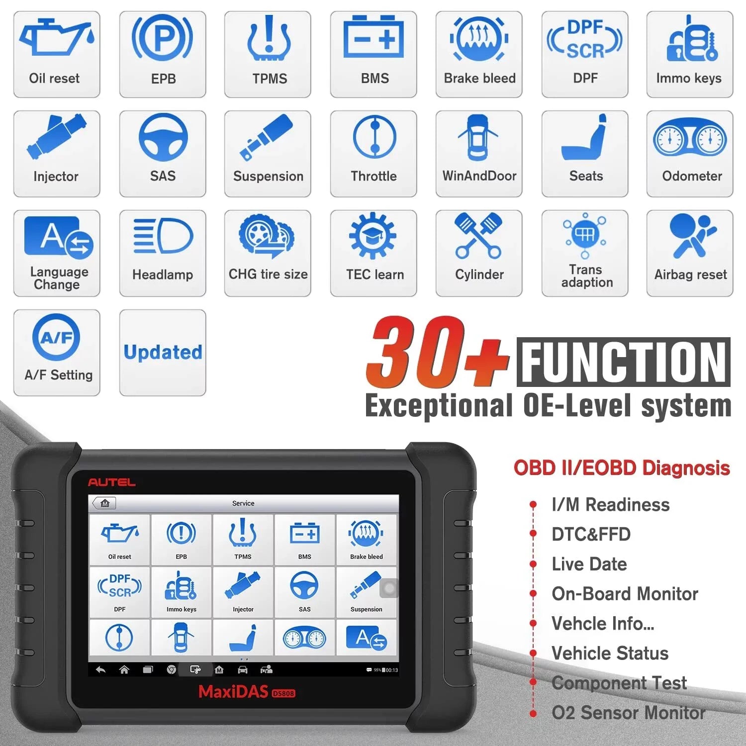 Autel Scanner MaxiDAS DS808K Auto Diagnostic Scan Tool, ECU Coding,ABS Bleed, Oil Reset,Upgrade of DS708 MP808