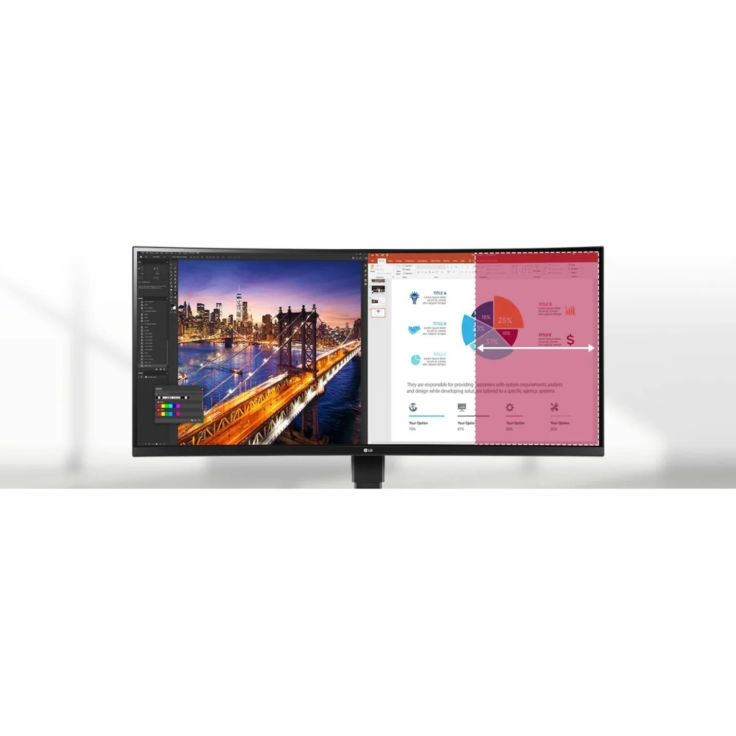 LG Ultrawide 34\" 3440 x 1440 LED HDR10, sRGB Curved Monitor, Textured Midnight 34BQ77QB-B