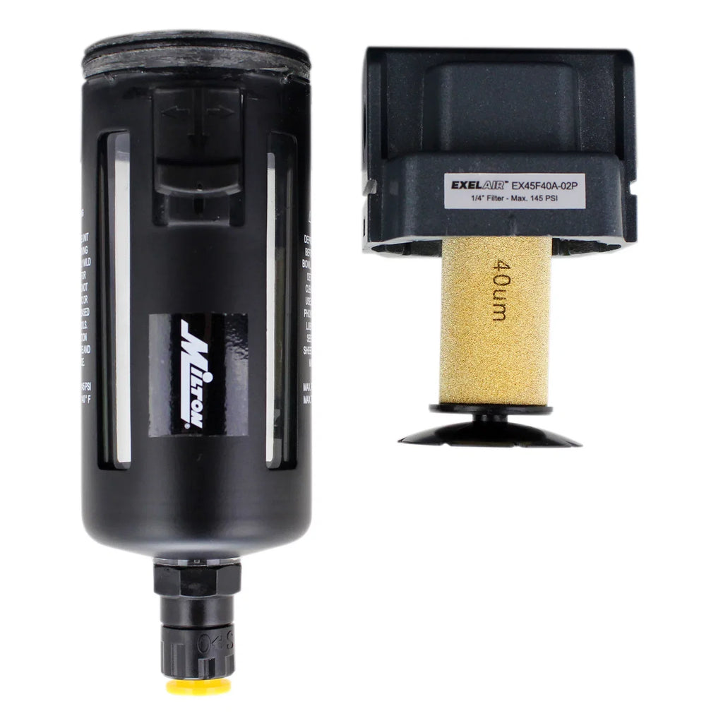 EXELAIR? by Milton FRL Air Filter - 1/4" NPT - Polycarbonate Bowl, Automatic Float/Overnight (EX45F40A-02P)