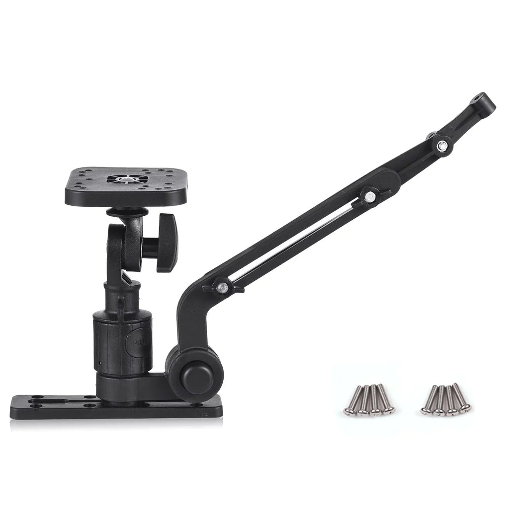 Tomshoo Durable Kayak Boat Transducer Mounting Arm, Fish Finder Mount Base Adapter, 360 Degree Swivel