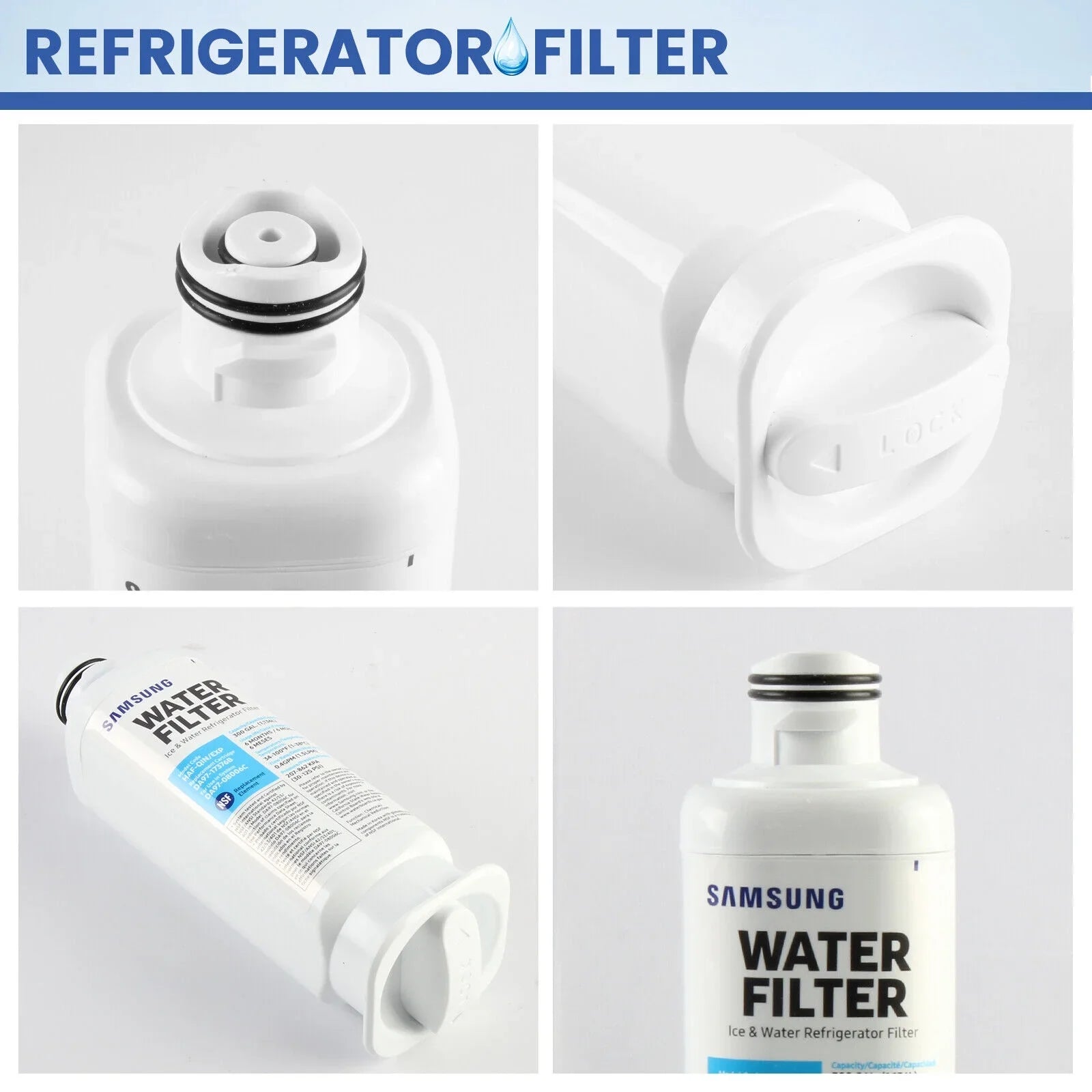 4 PACK DA97-17376B Compatible with HAF-QIN/EXP, HAF-QIN, DA97-08006C Refrigerator Water Filter