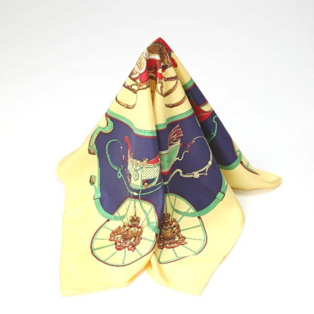 Pre-Owned HERMES SPRINGS Carre90 Hermes Yellow Scarf (Good)
