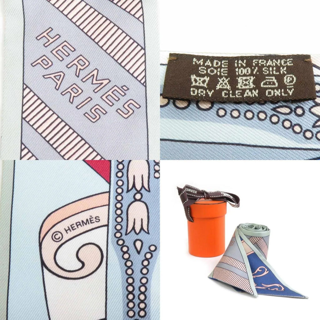 Pre-Owned Hermes HERMES Scarf Muffler Twilly Silk Multicolor People e58492f (Good)