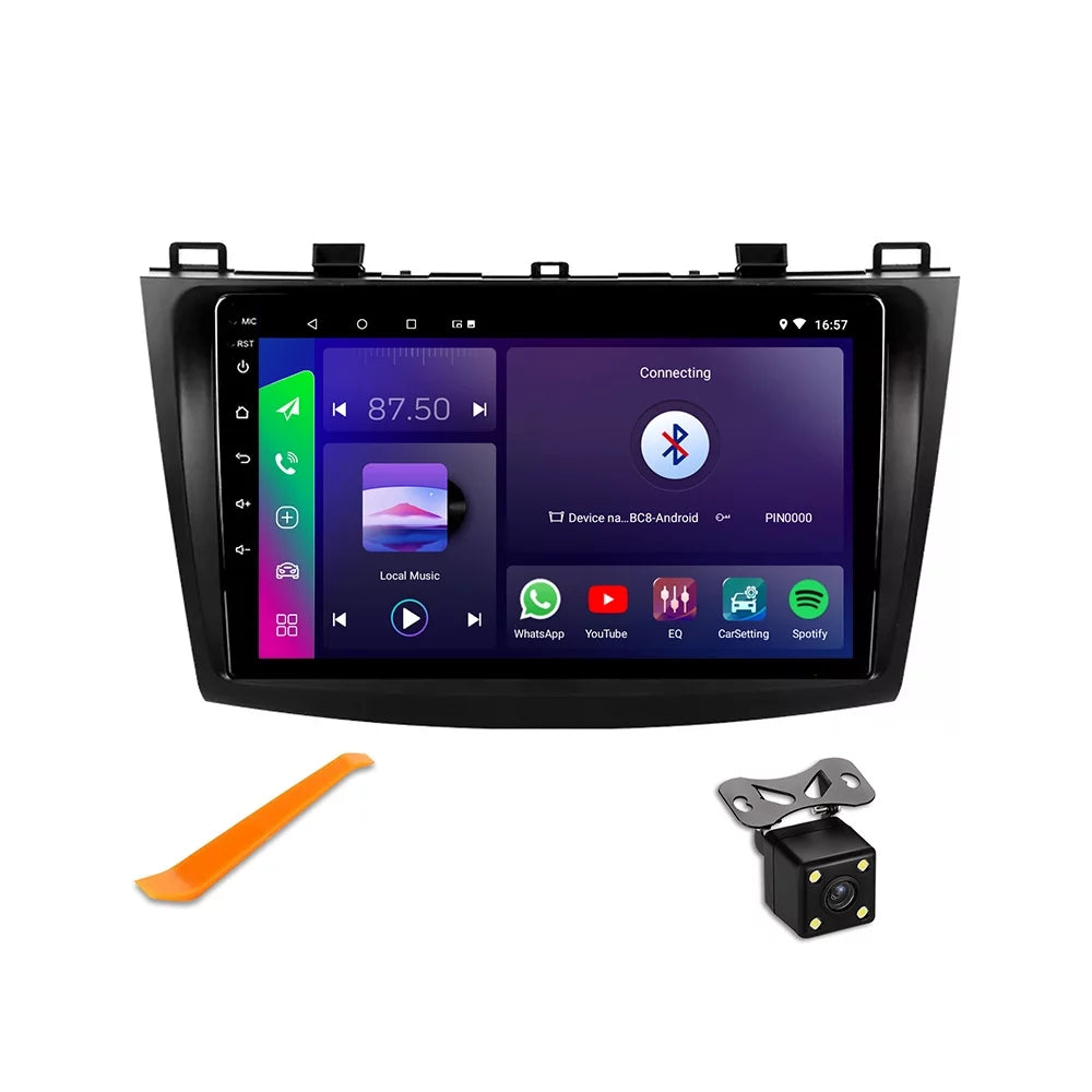 JMANCE 9 inch CarPlay & Android Auto Car Stereo Receiver, Car Radio Compatible with 2010-2013 Mazda 3 with backup camera