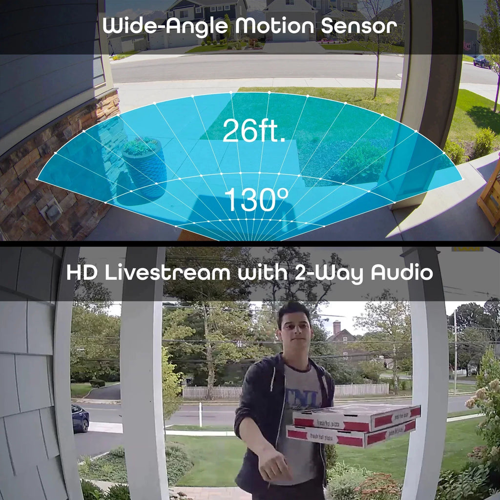 Geeni Video Doorbell Wired Wifi with 1080P Wide Angle, Motion Activated Alerts, 2-Way Audio, Night Vision, and Easy Installation Video Doorbells Camera for Home Security
