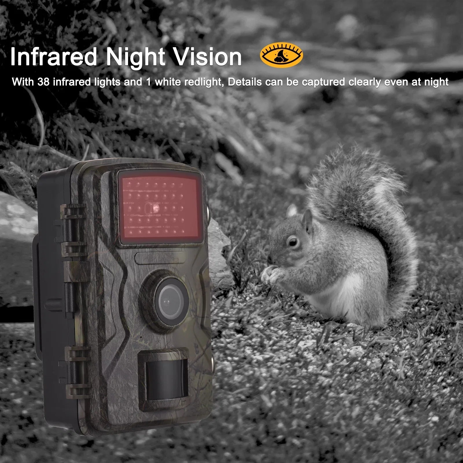 Andoer 1080P Trail 16MP Wildlife Tracking with 2.0 Inch TFT Color Screen 0.8s Trigger Time Supports Infrared Night Vision Motion Activated IP66 Waterproof