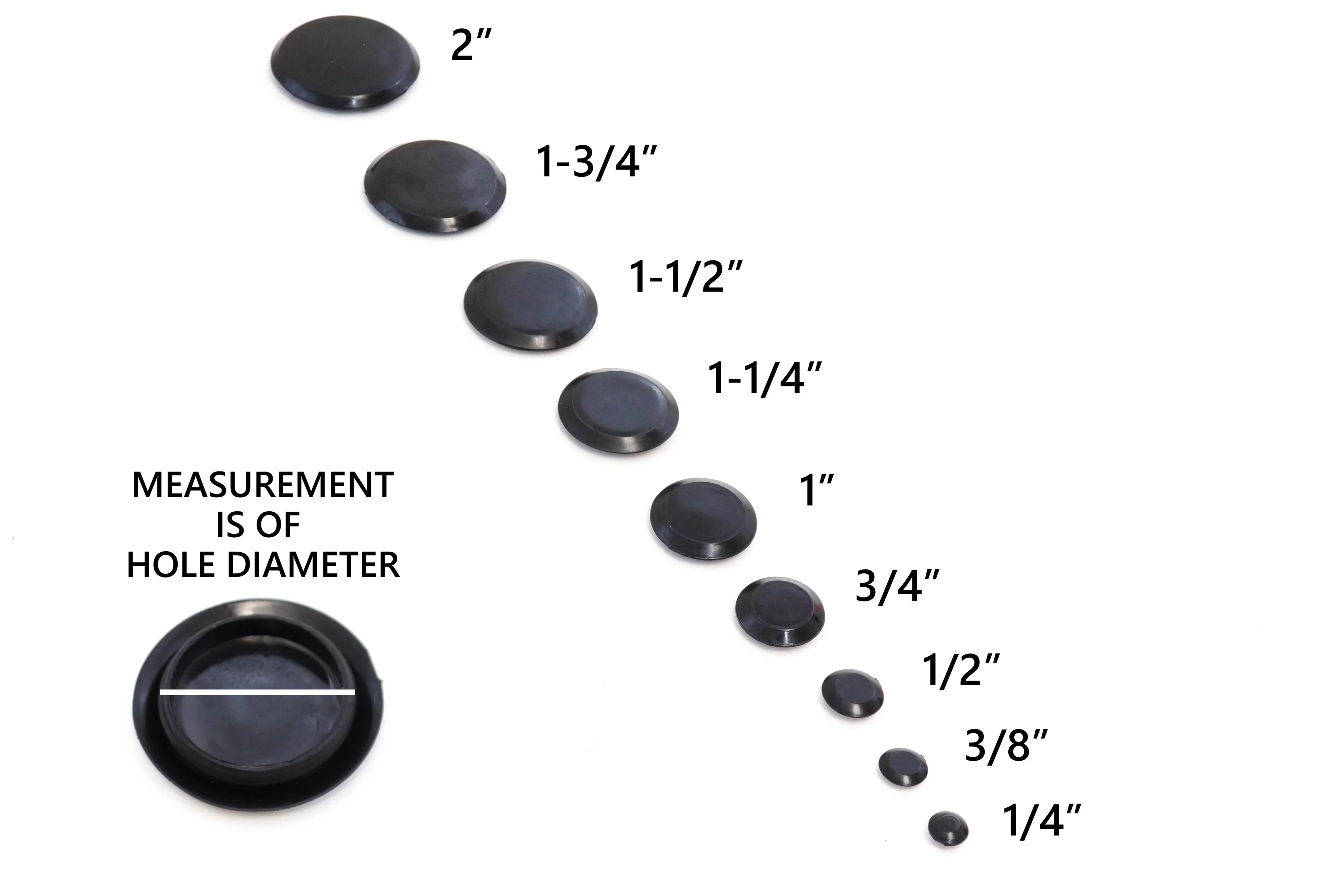 Red Hound Auto 250 Piece Flush Mount Dark Hole Plug Gentlemen for Auto Body and Sheet Metal Assorted Sizes for 1/4, 3/8, 1/2, 3/4, 1, 1-1/4, 1-1/2, 1-3/4 and 2 Inch Holes
