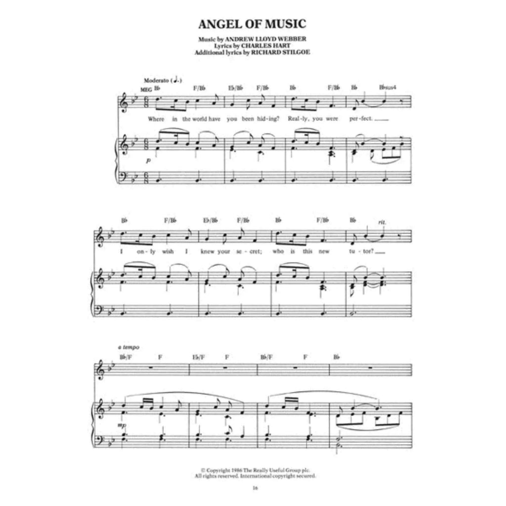 Phantom of the Opera - Souvenir Edition: Piano/Vocal Selections Melody in the Piano Part