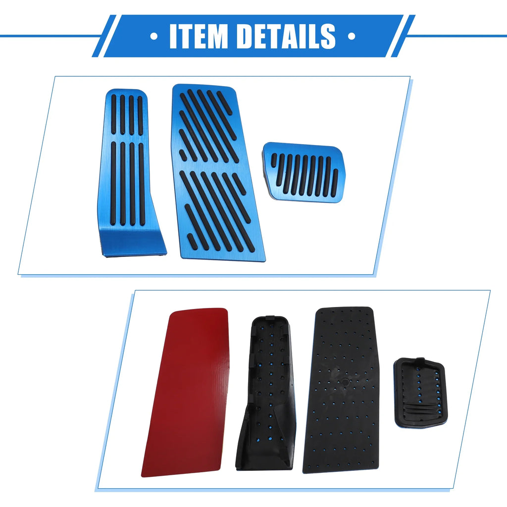 3 Pcs Car Gas Accelerator Brake Foot Rest Pedal Cover Pad for Mazda CX-30 2020-2021 Antislip Blue