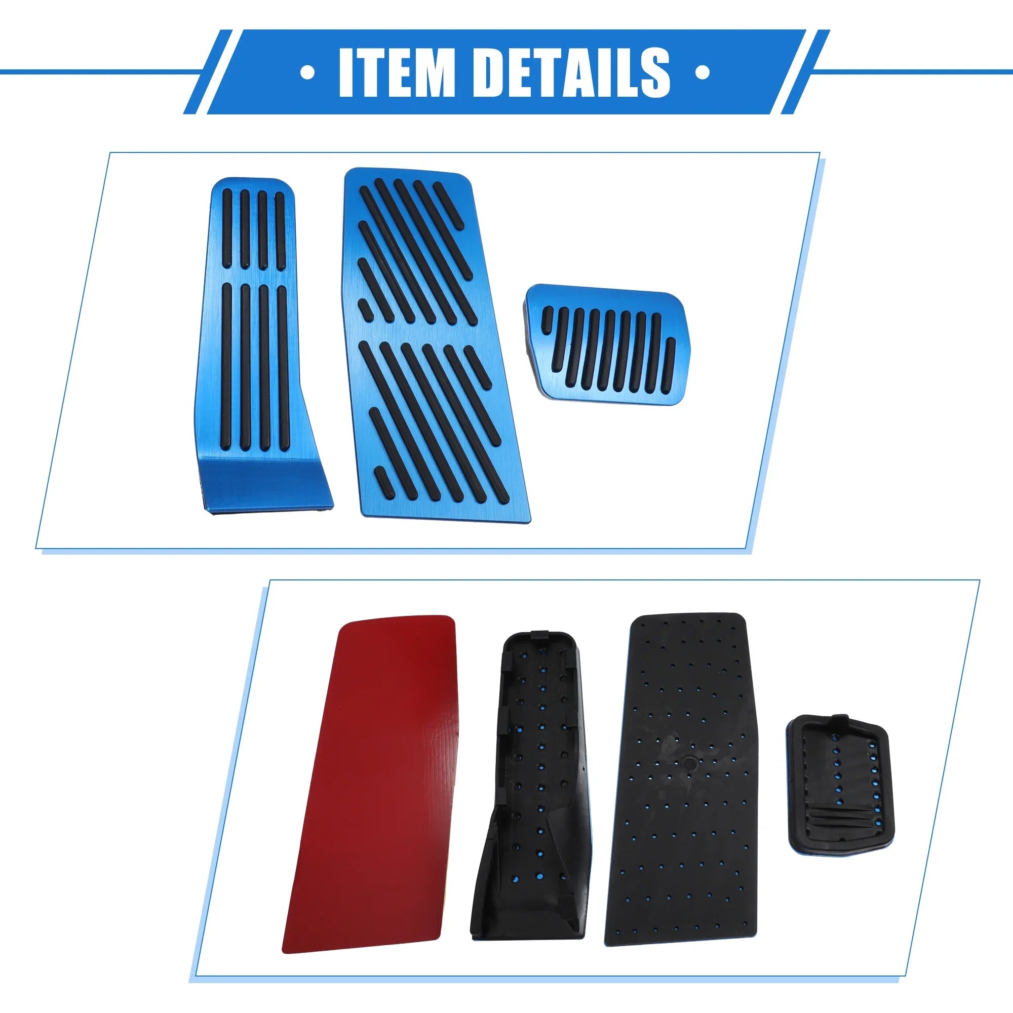 3 Pcs Car Gas Accelerator Brake Foot Rest Pedal Cover Pad for Mazda CX-30 2020-2021 Antislip Blue