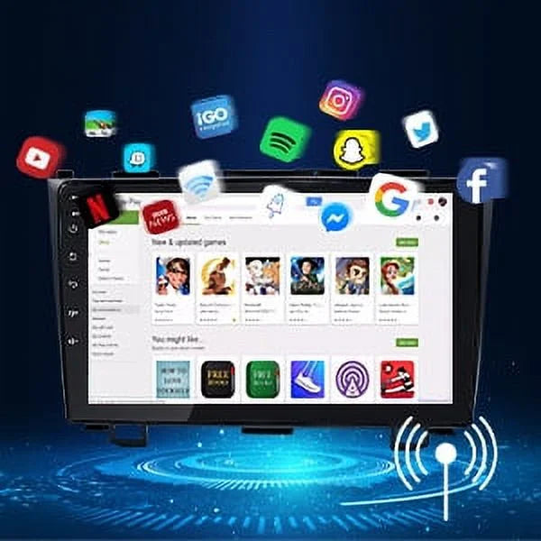 JMANCE Car Stereo for Honda CR-V 2007-2011 with Carplay & Android Auto 9 inch Touch Screen GPS Mutimedia Player