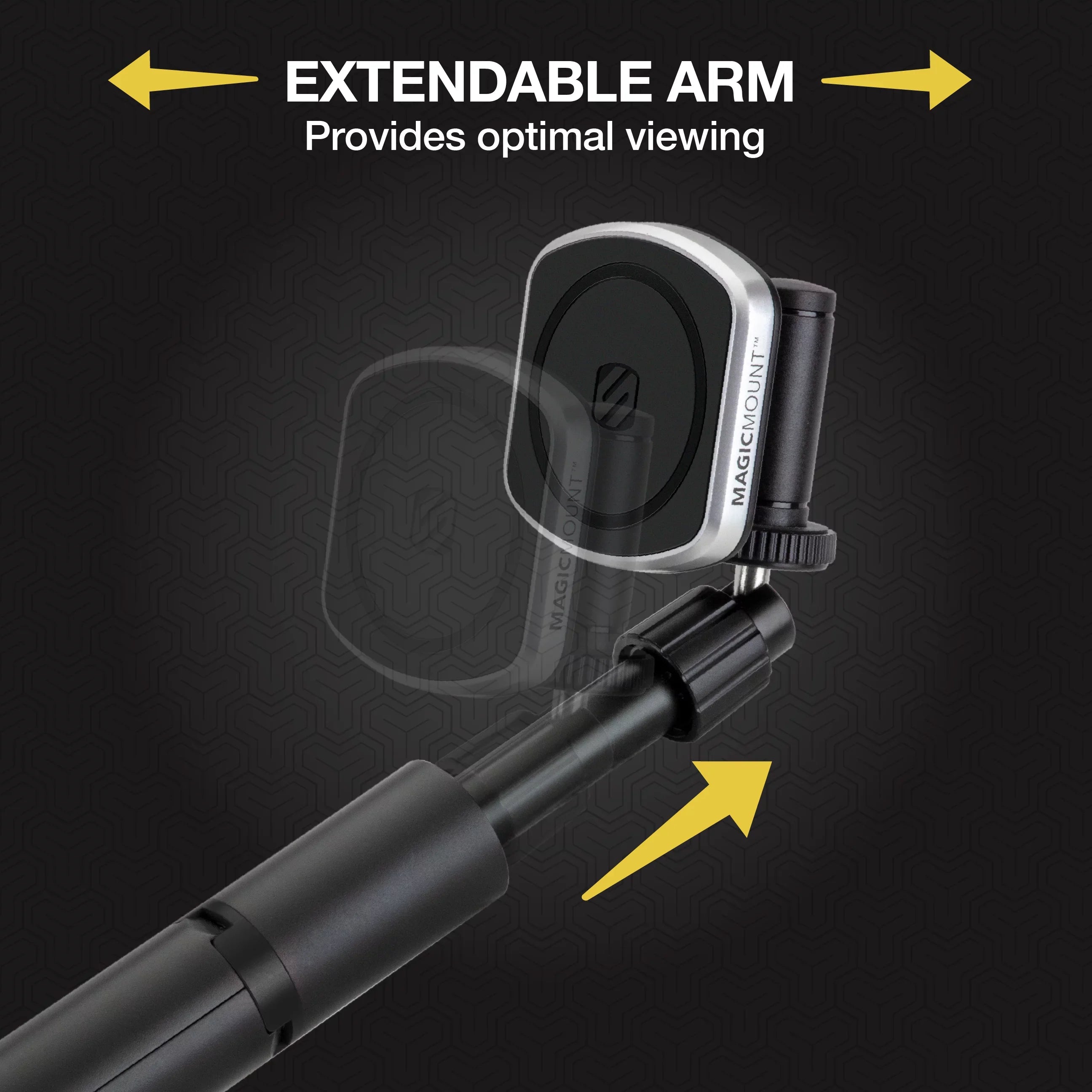 Scosche MP2TR1-SP MagicMount Pro 2 Tripod/Selfie Stick Phone Mount with Adjustable Arm, Dark