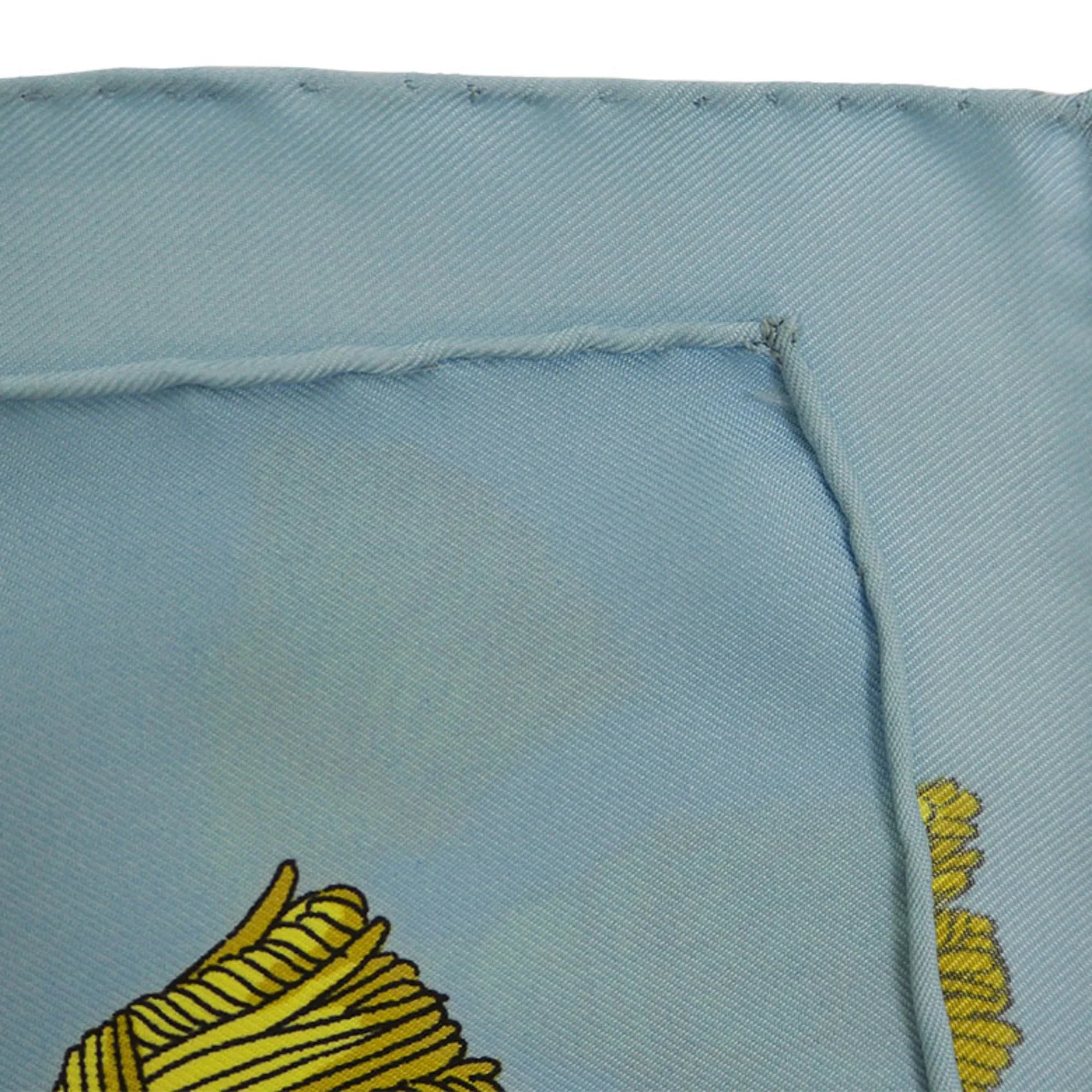 Pre-Owned Hermes Silk Scarf Light Blue (Like New)