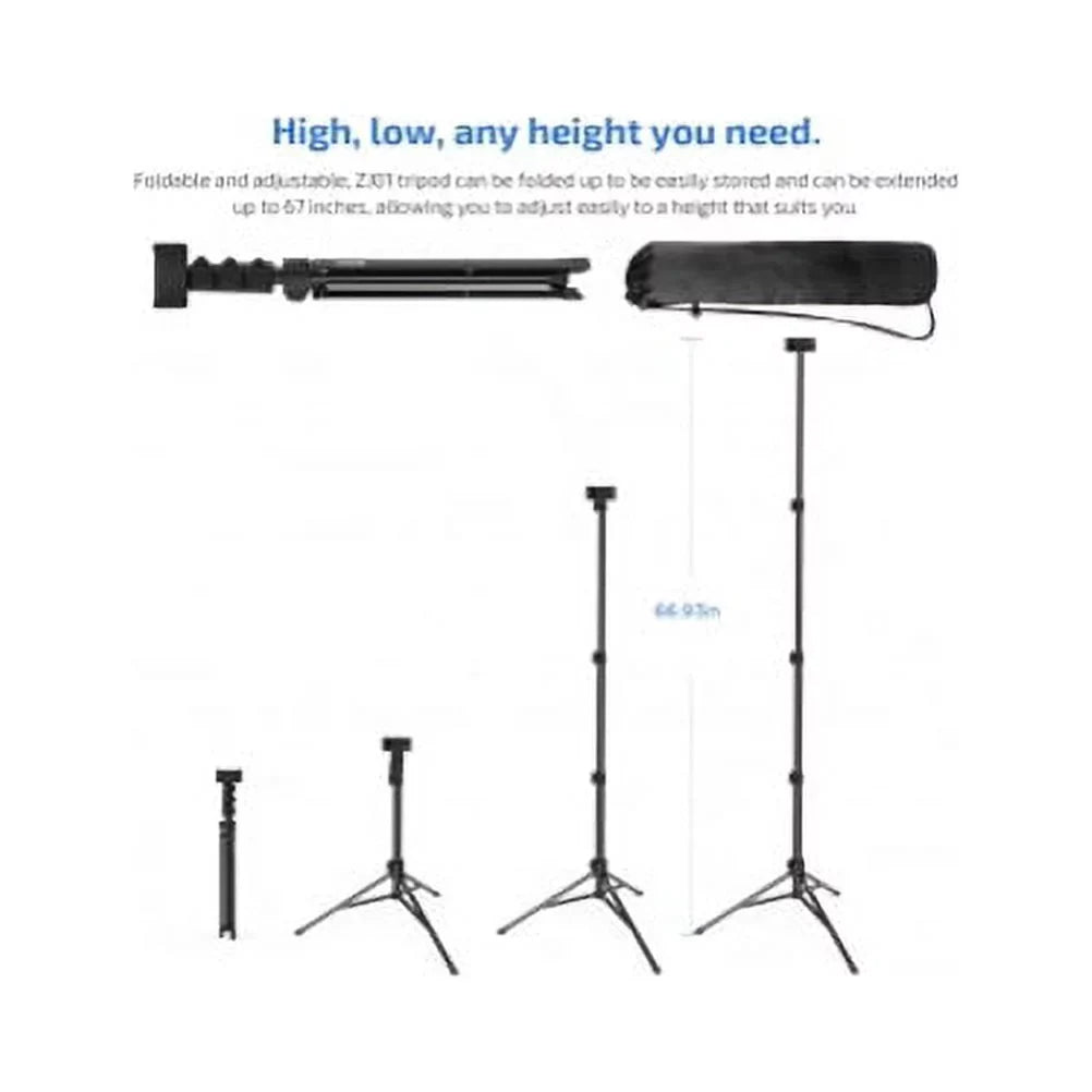 67" Final Point Tripod Stand Wireless Remote Shutter Selfie Stick Q1R for Alcatel Jitterbug Smart 2, REVVL 2 - iPhone XS Max XR X 8 PLUS 7 Plus SE (2020) 6S 13 Pro Max 12 Pro Max 11 Pro Max