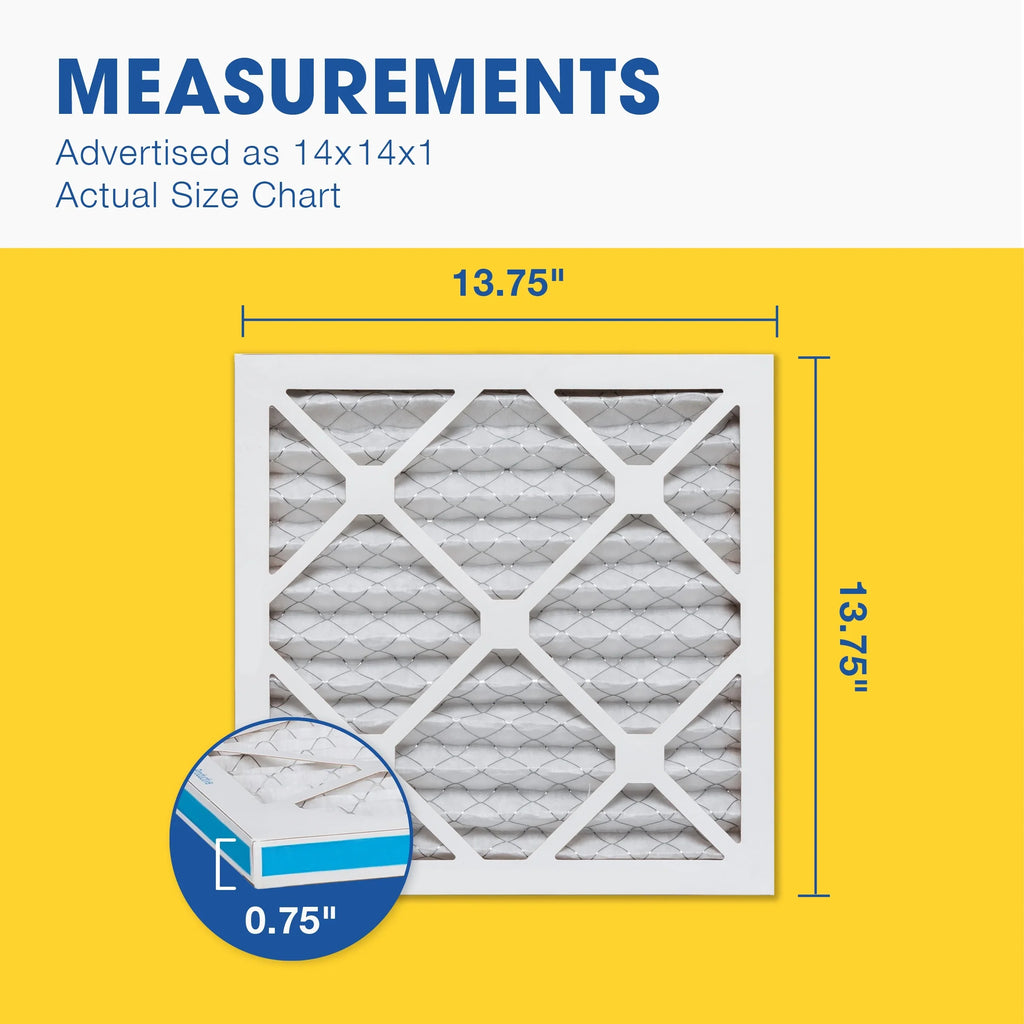 Aerostar 14x14x1 MERV 13 Pleated Air Filter, AC Furnace Air Filter, 6 Pack