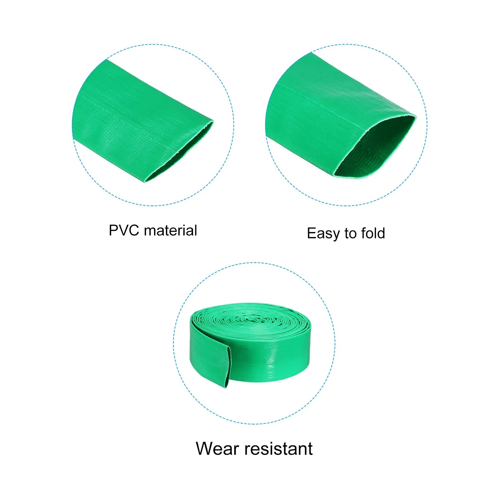 Backwash Hose 2" Dia 25ft 0.3MPa High Pressure PVC Reinforced Discharge Hoses for Swimming Pool