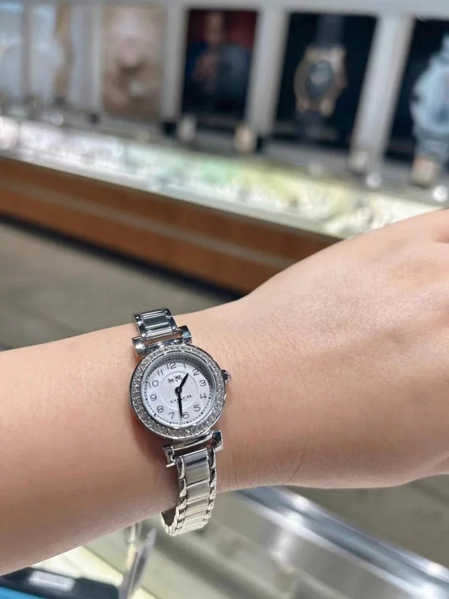 Coach 14502402 Madison Silver Tone Stainless Steel Crystal Glitz Watch