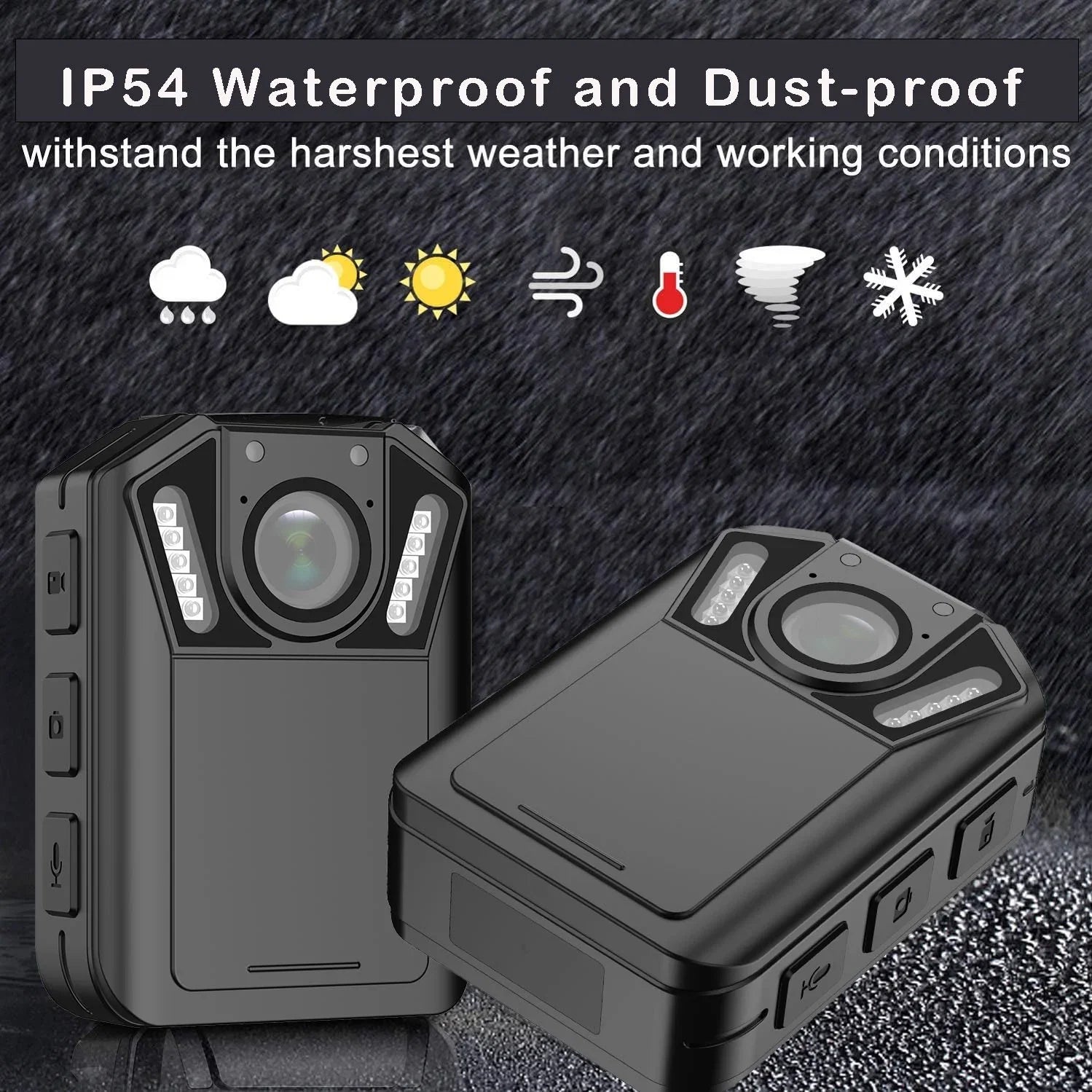 RONY 1440P Mini Body Camera - 128GB Wearable Police Body Camcorder with Night Vision - Waterproof Body Cam with Audio and Video Recording for Law People Security Guard Home