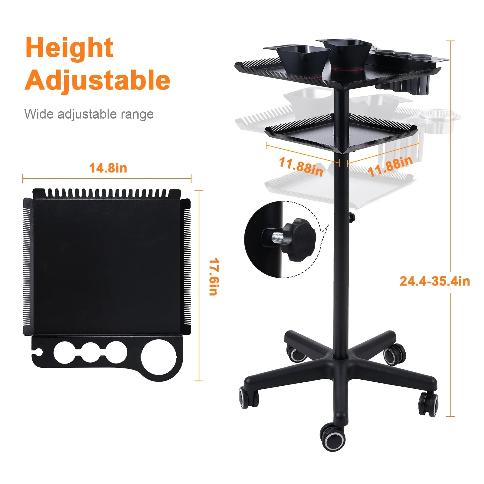 Bestauty Trolley,Station Hair Movable Cart Salons Stand Movable Salon Stand Hair Hair With 2 Adjustable Beauty Salon Clinic 2 Adjustable Salon On Wheels 2-tier Salon Cart Beauty Adjustable Salon Cart