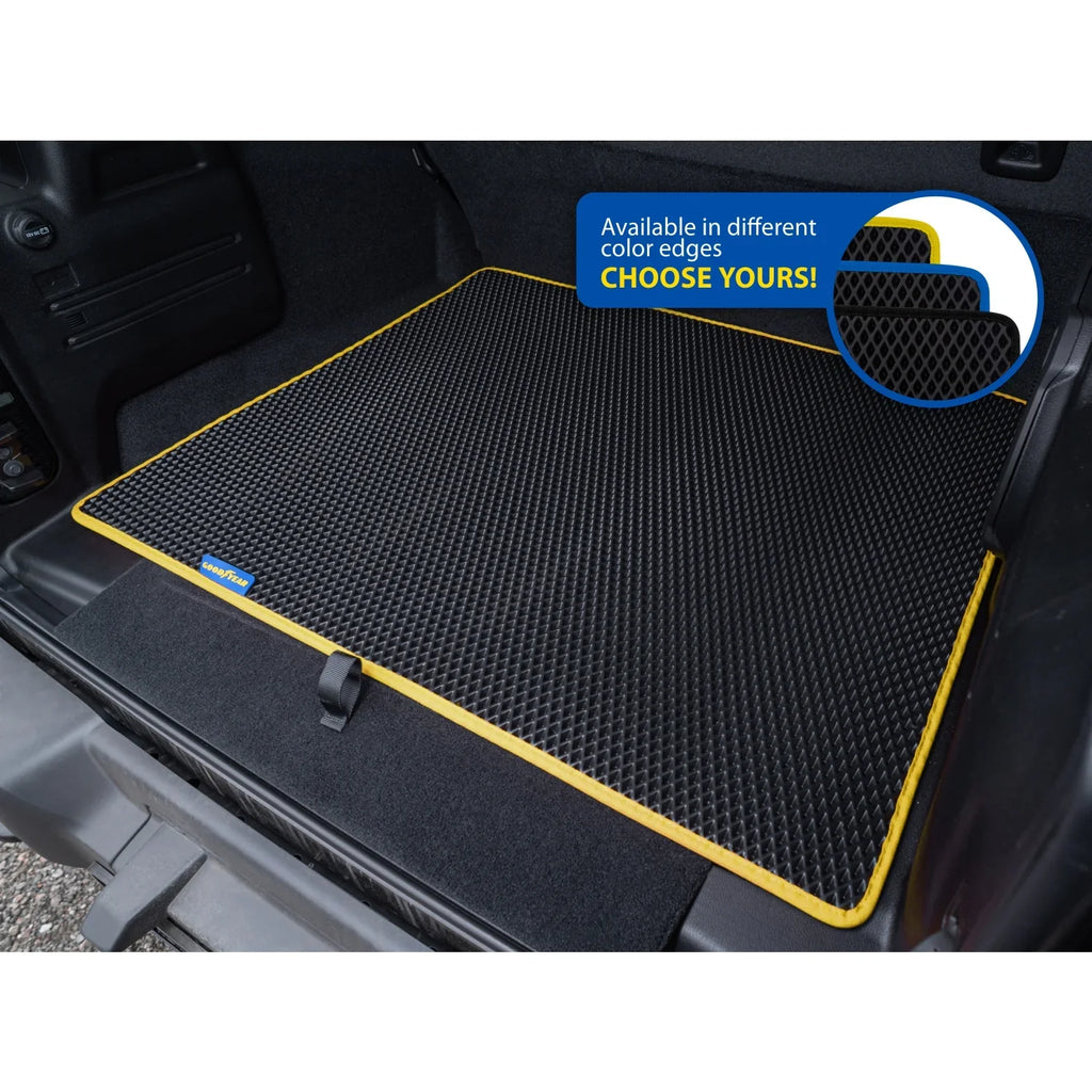 Goodyear Custom Fit Cargo Mat Liner for Jeep Wrangler 2019-2024 - Heavy Duty Trunk Liner, Dimond Shape, Luggage with Waterproof, Liquid & Dirt Trapping Technology - Anti-Slip Cargo Liner - GY004562