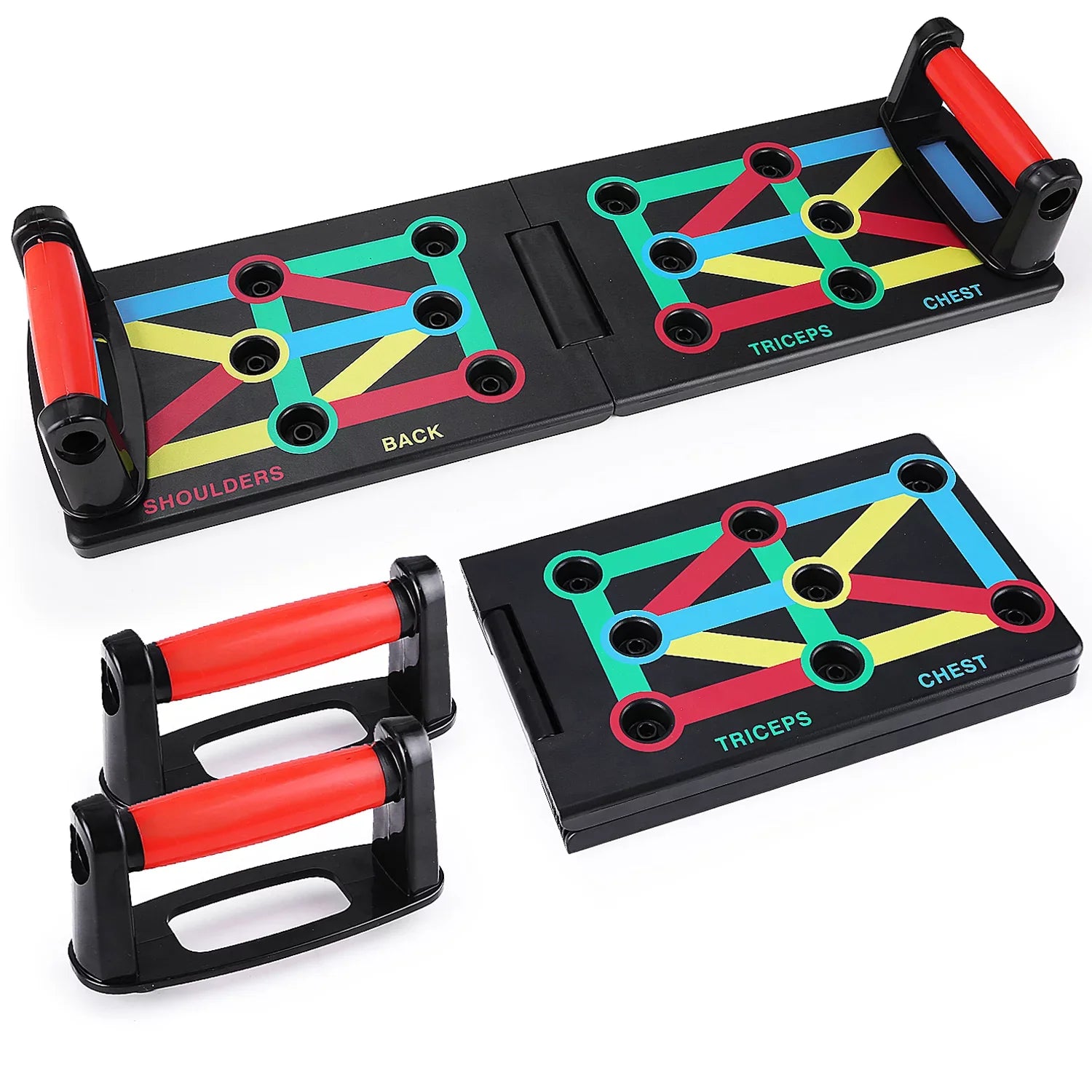 TOMSHOO Foldable Push-Board, Portable and Space-Saving Exercise Gentlemen Strengthen Arms, Chest, and Shoulders, Suitable for All Fitness Levels