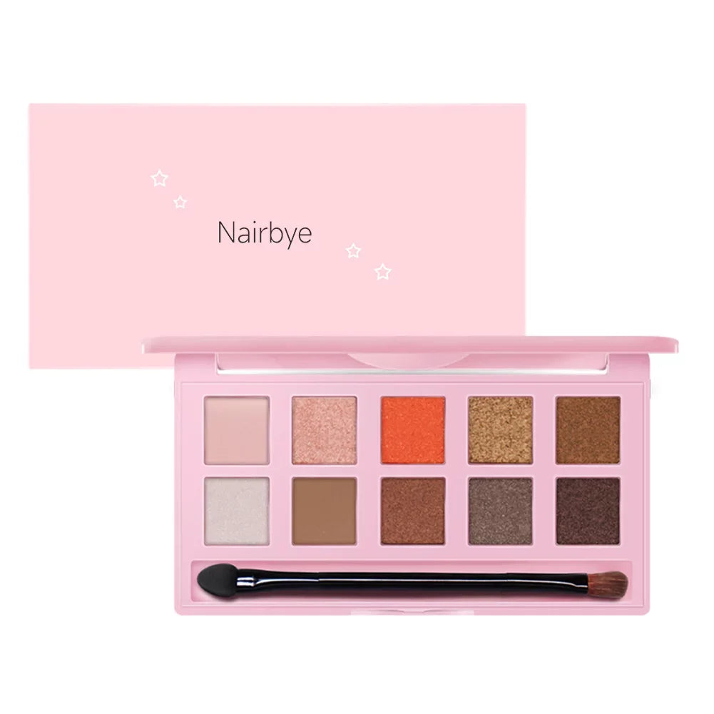 Nairbye Cosmetics, Eyeshadow Palette,10 Shades, Longwearing and Final Point Vegan Formula