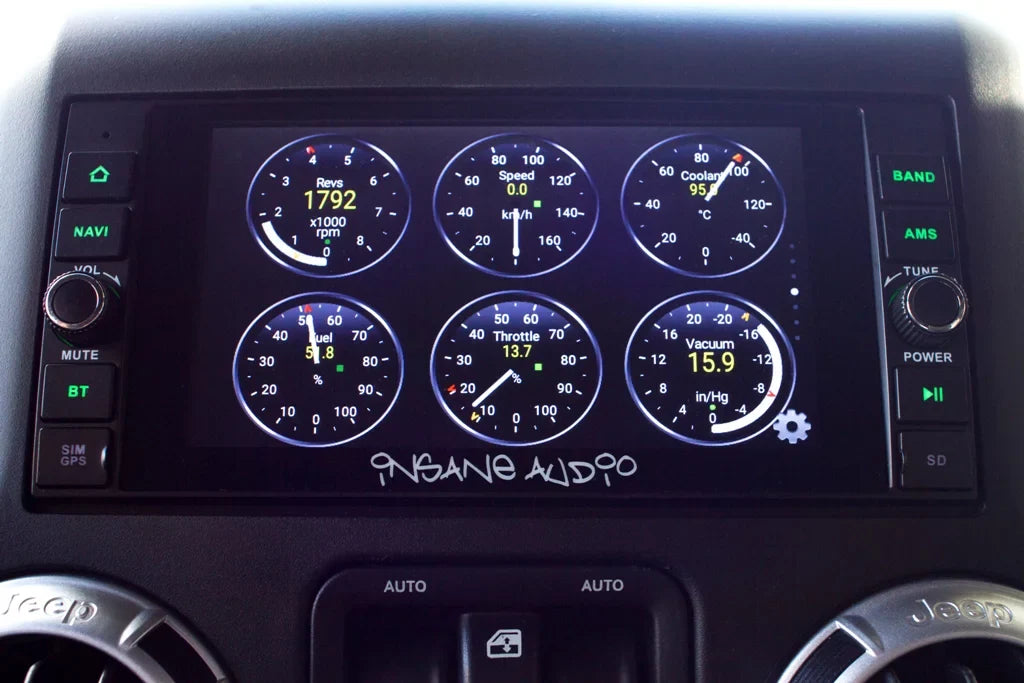 INSANE JEEP AUDIO JK2001 07-17 WRANGLER MULTIMEDIA & NAVIGATION HEAD UNIT