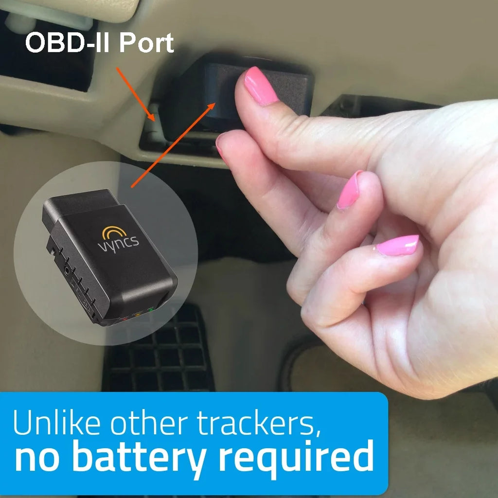 Vyncs Fleet: GPS Tracker No Monthly Fee, 4G LTE OBD, Real Time Fleet Car/Truck Tracking, SIM, Free 1 Year Data Plan, Trips, Vehicle Diagnostics, Driver Safety Alerts, Fuel Report, Emission Report
