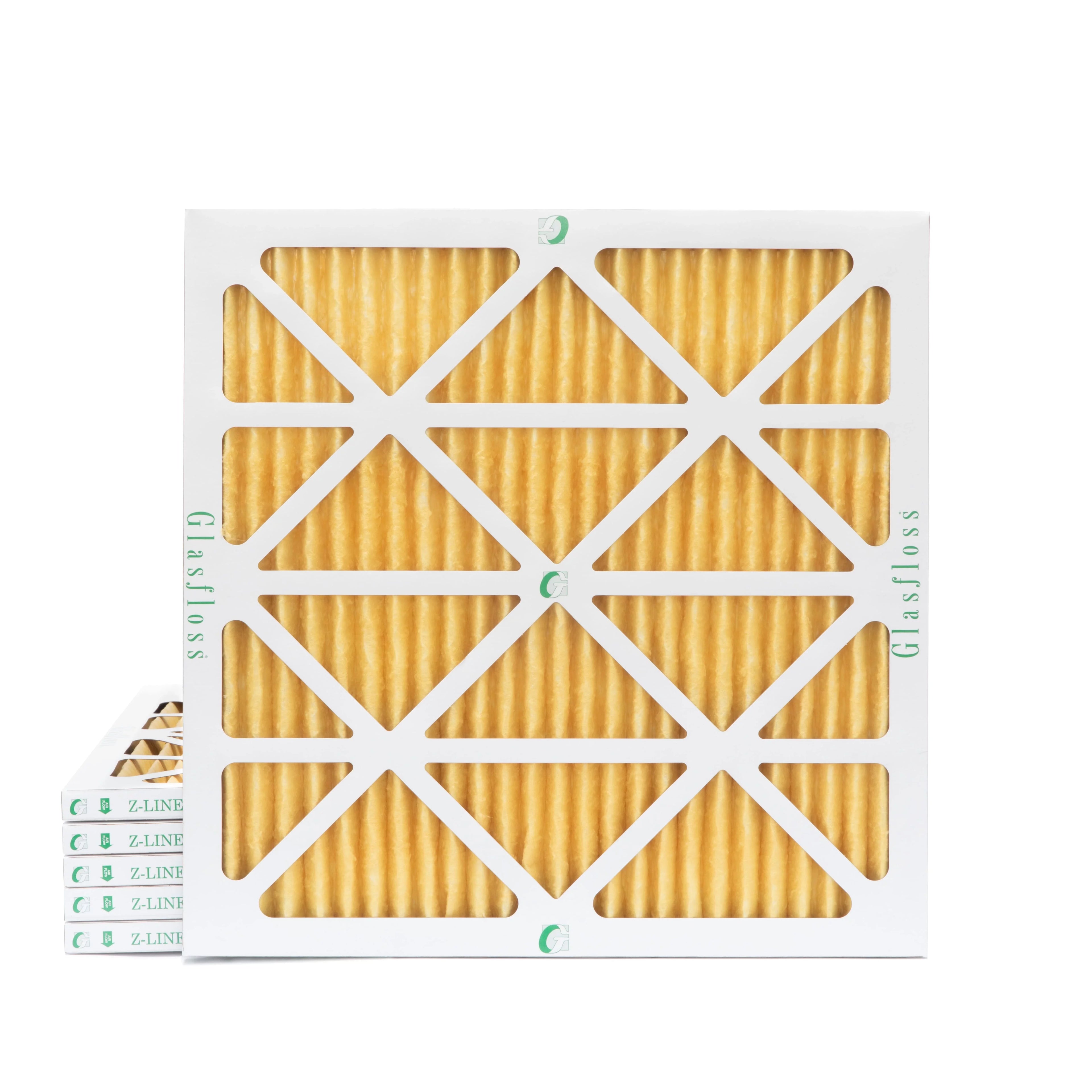 6 Pack of 14x14x1 MERV 11 Pleated Air Filters by Glasfloss. Actual Size: 13-1/2 x 13-1/2 x 7/8