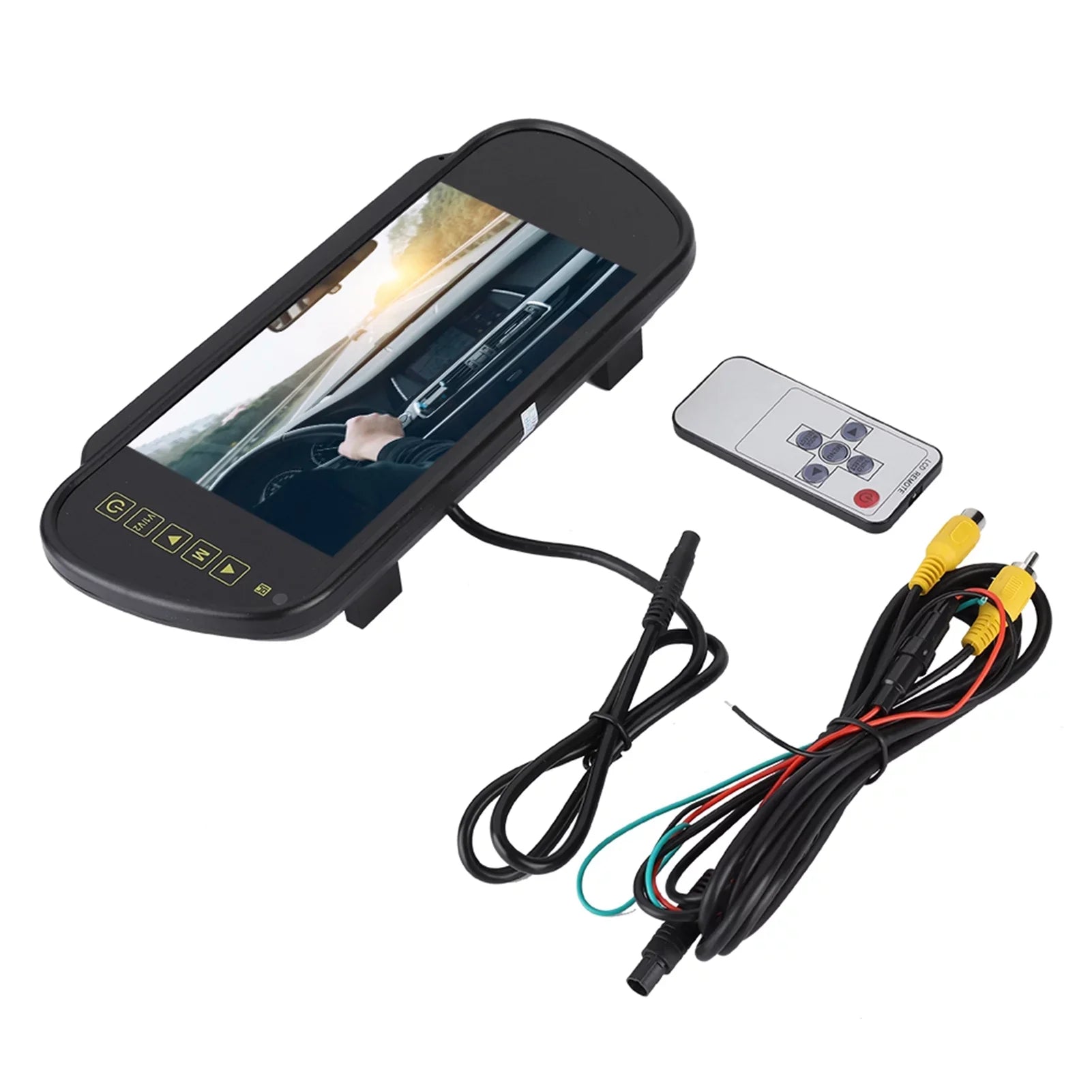 Lsaardth Car Rearview Mirror- 7inch Car Rearview Mirror LCD Auto Dimming Monitor Rear View Camera With Bracket