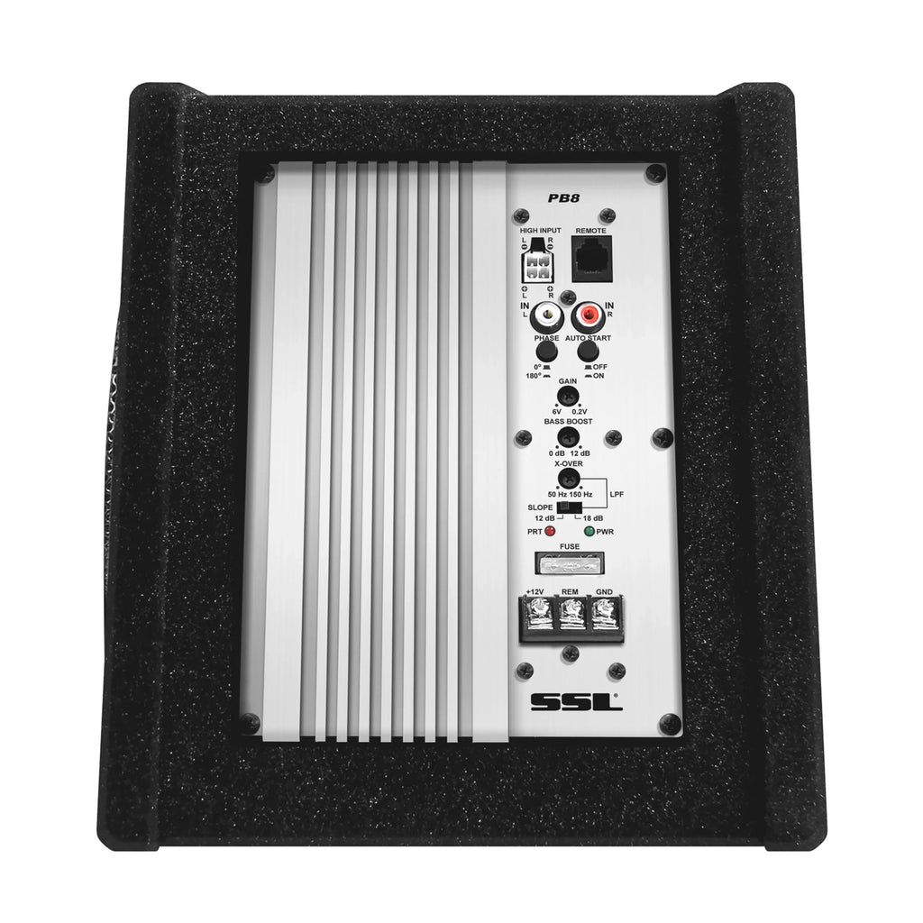 Sound Storm Laboratories PB8 8 Inch Amplified Powered Car Audio Subwoofer Package – Built-in Amplifier, Passive Radiator, Remote Subwoofer Control, For Truck, Boxes and Enclosures