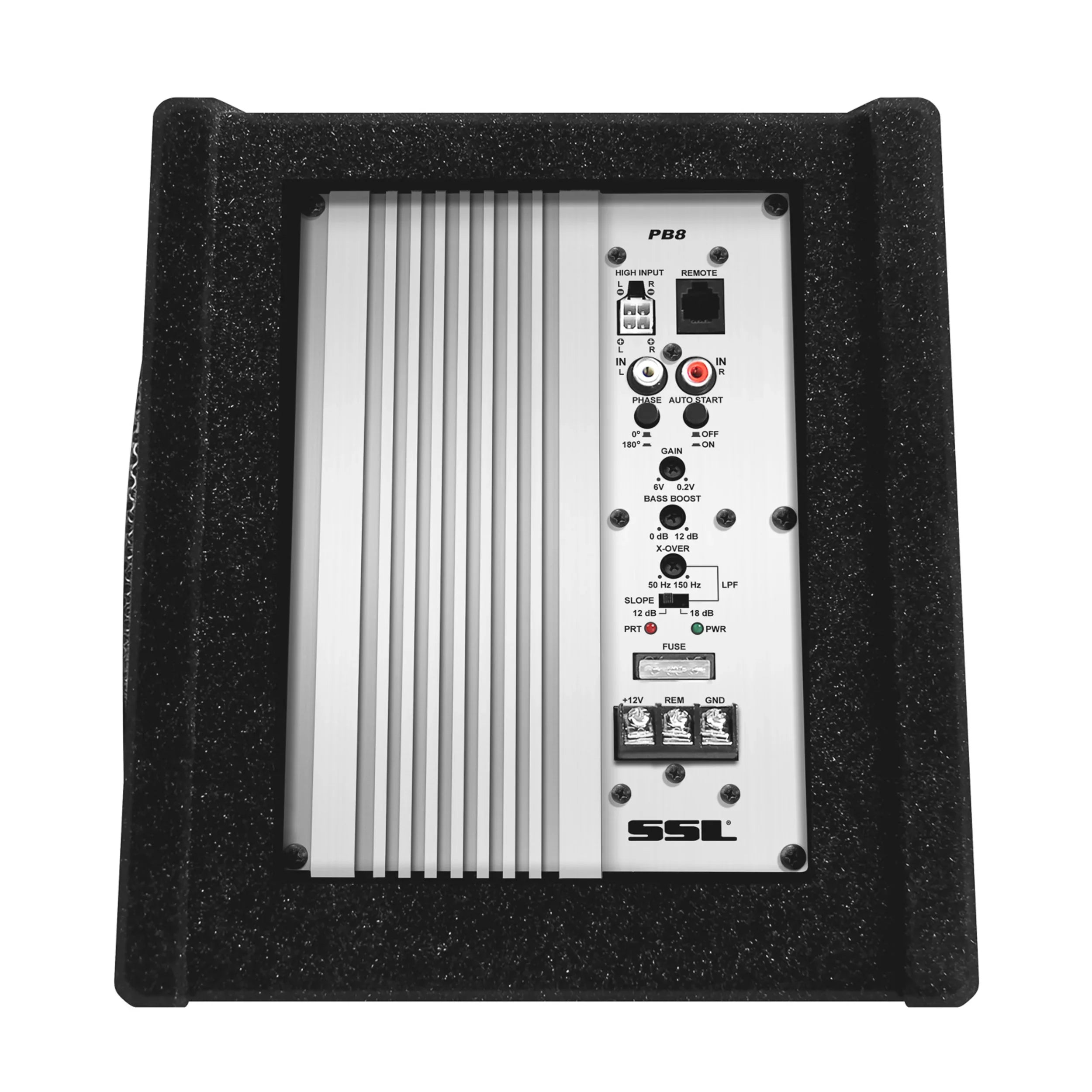 Sound Storm Laboratories PB8 8 Inch Amplified Powered Car Audio Subwoofer Package – Built-in Amplifier, Passive Radiator, Remote Subwoofer Control, For Truck, Boxes and Enclosures