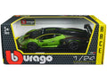 Lamborghini Essenza SCV12 #63 Green Metallic and Dark "Squadra Corse" "Race" Series 1/24 Diecast Model Car by Bburago