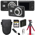 Kodak PIXPRO FZ55 Digital Camera Ebony Spider Tripod + Case - 64GB Kit