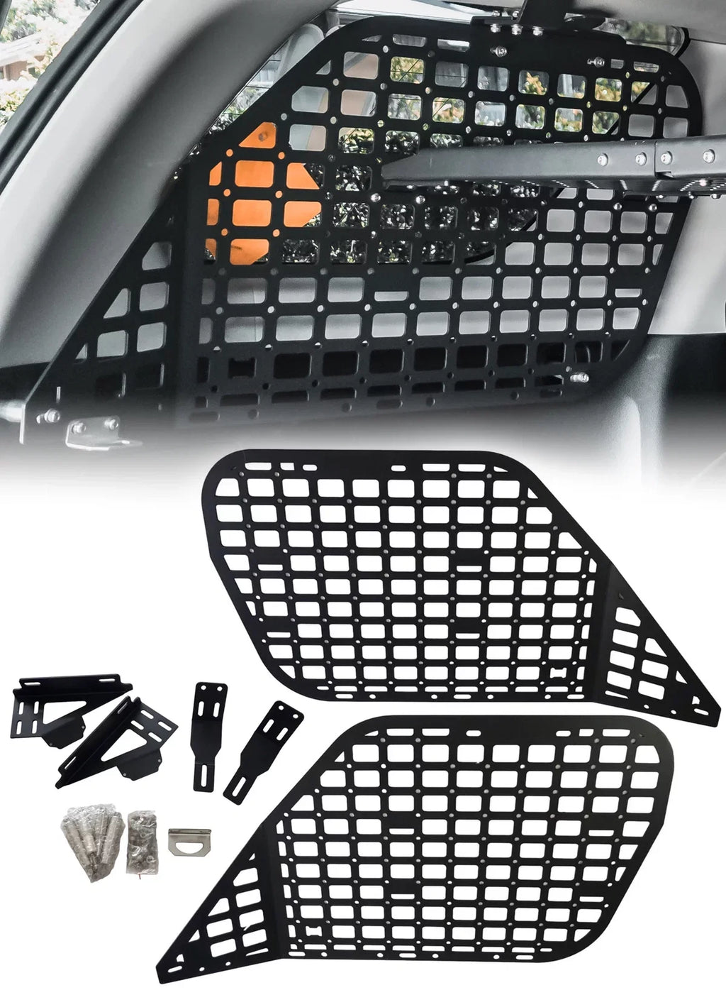 BAKOD Molle Storage Window Shelf Set Panel for 2010-2023 Toyota 4Runner Ebony MSW100 MSPS100