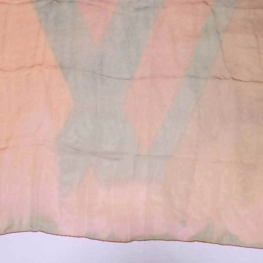 Pre-Owned Louis Vuitton Scarf LV Logo Orange x Yellow Green 100% Silk Individuals (Good)