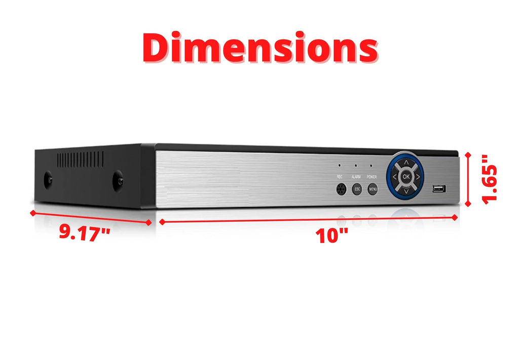 Evertech 16 Channel Hybrid DVR 1080P Security Camera Recorder with 8TB HDD Compatible with AHD TVI CVI Analog Cameras