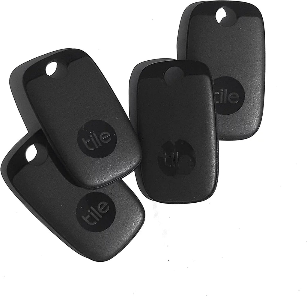 Tile Pro 2022 4-Pack. Powerful Bluetooth Tracker, Keys Finder and Item Locator for Keys, Bags, and More; Up to 400 ft Range. Water-Resistant. Phone Finder. iOS and Android Compatible.