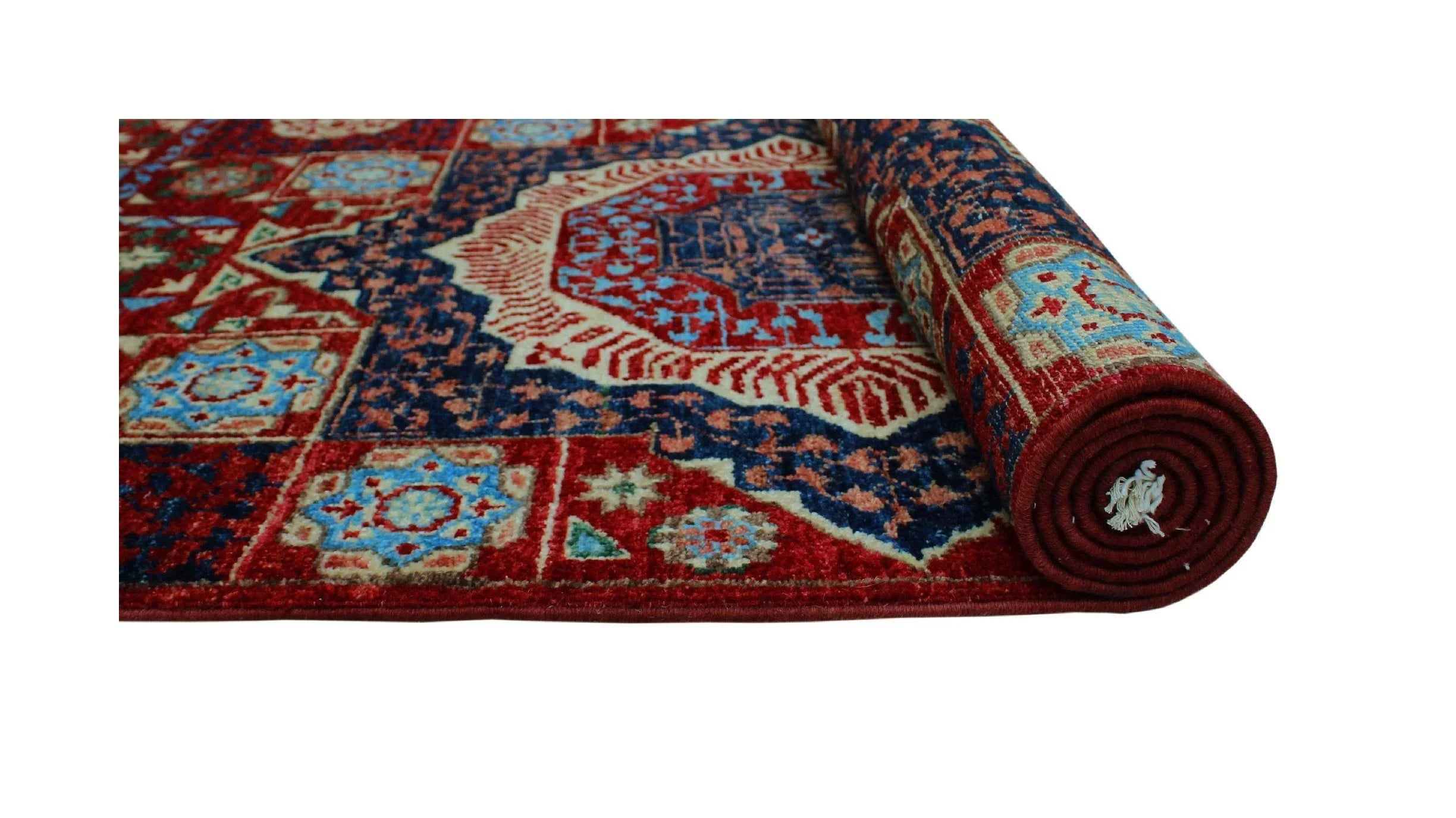 Aria Freda Red/Blue Runner, 2'8" x 14'11"