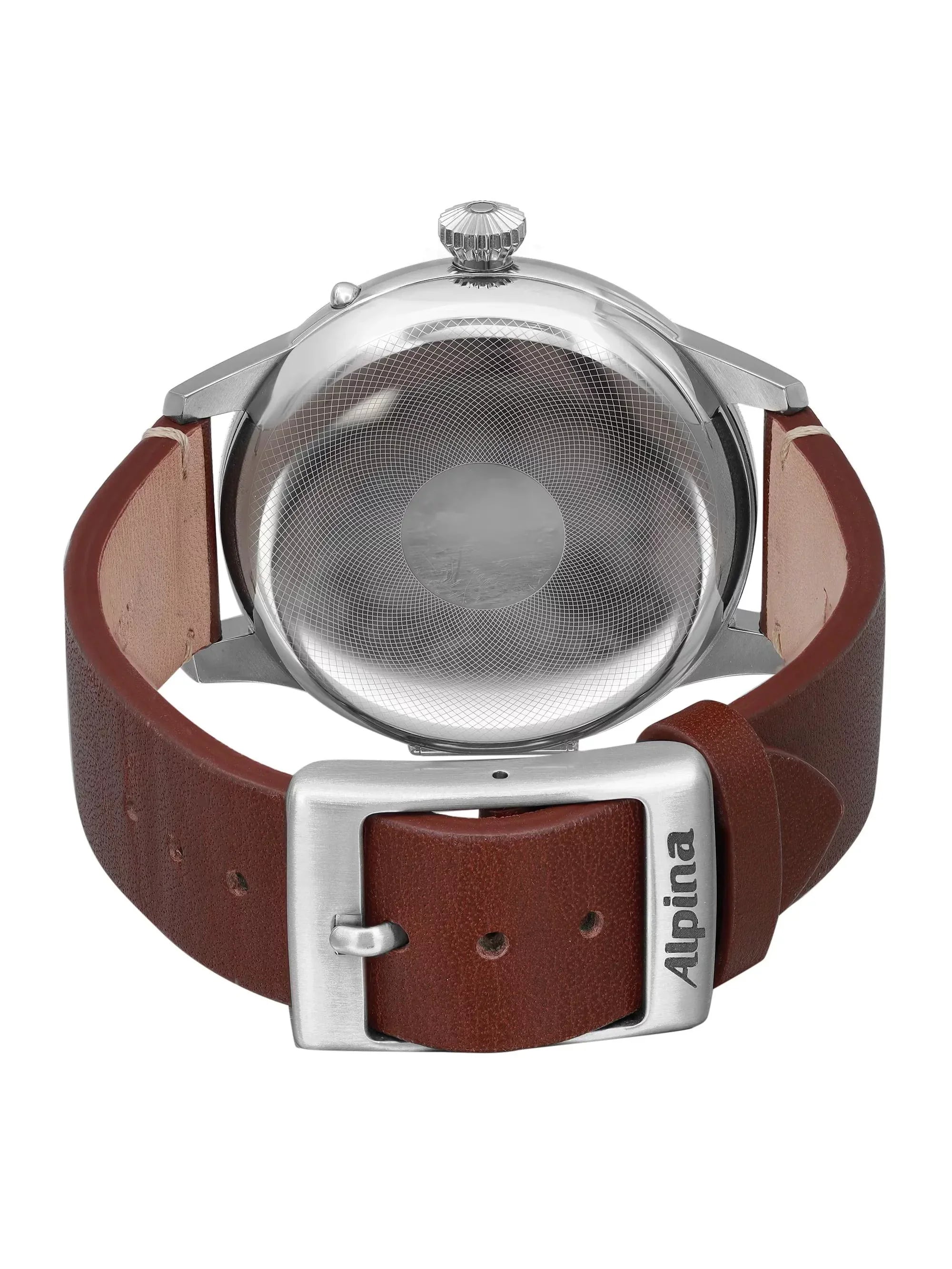Alpina Pilot Heritage Startimer 44mm Steel Green Display People Watch AL-525KBG4SH6