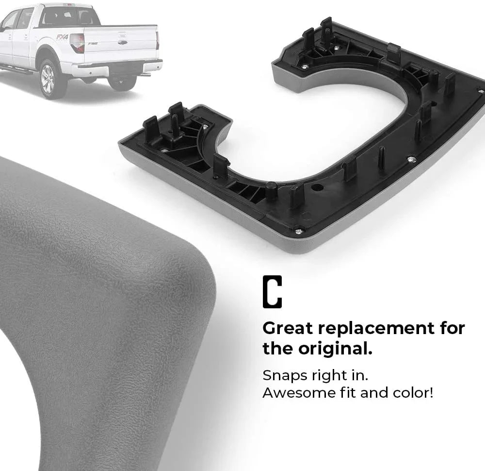 JOYTUTUS Center Console Cup Holder Gentlemen Pad Fits F150, Bench Seat Center Console Parts People (Gray)
