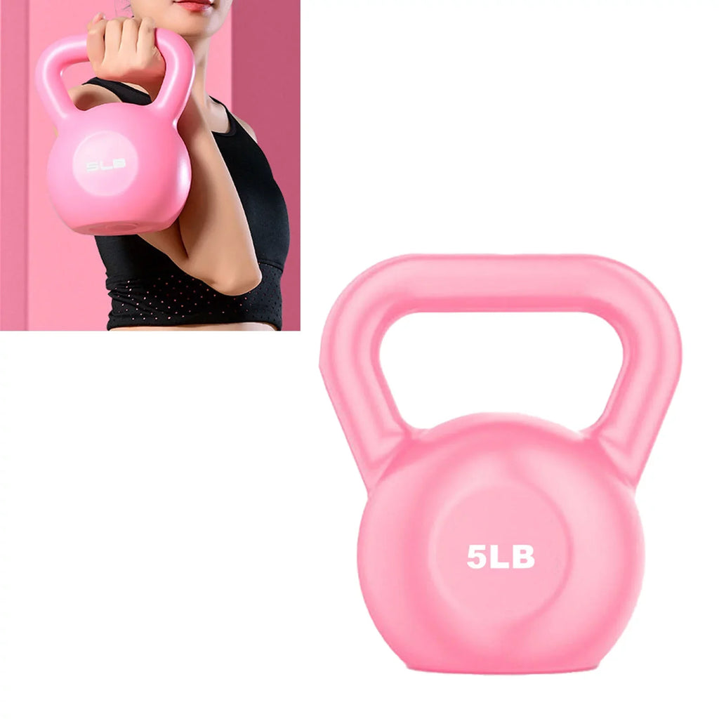 Buumin PE Kettlebell Weight for People Individuals for Exercises Strength Training Functional Fitness Plyometrics Pink 5LB