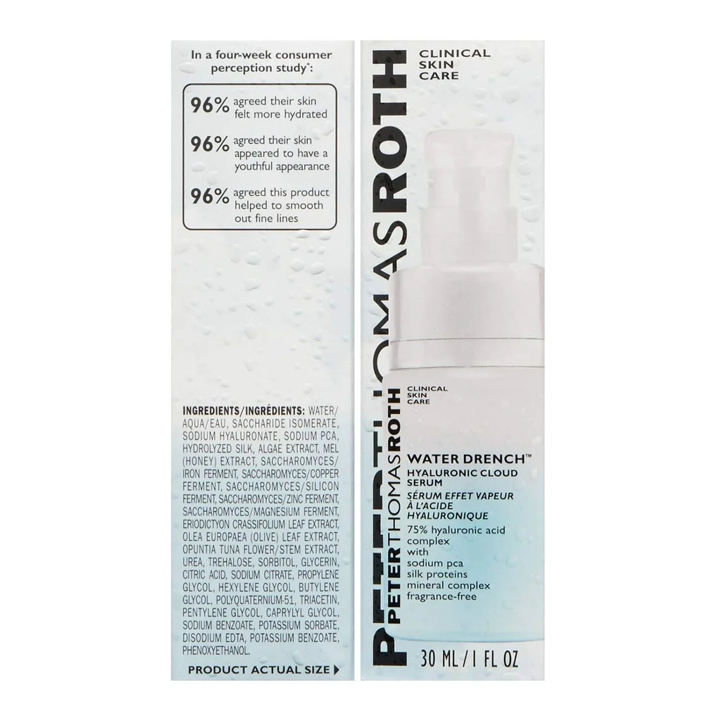 Peter Thomas Roth Water Drench Hyaluronic Anti Aging Cloud Serum for Dry and Oily Skin 1 oz