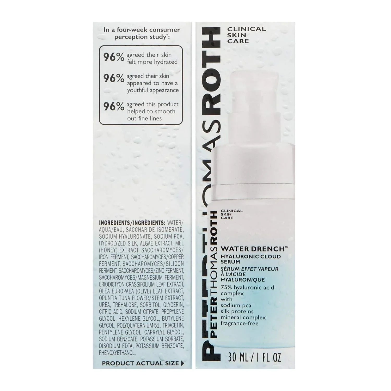 Peter Thomas Roth Water Drench Hyaluronic Anti Aging Cloud Serum for Dry and Oily Skin 1 oz